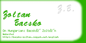 zoltan bacsko business card